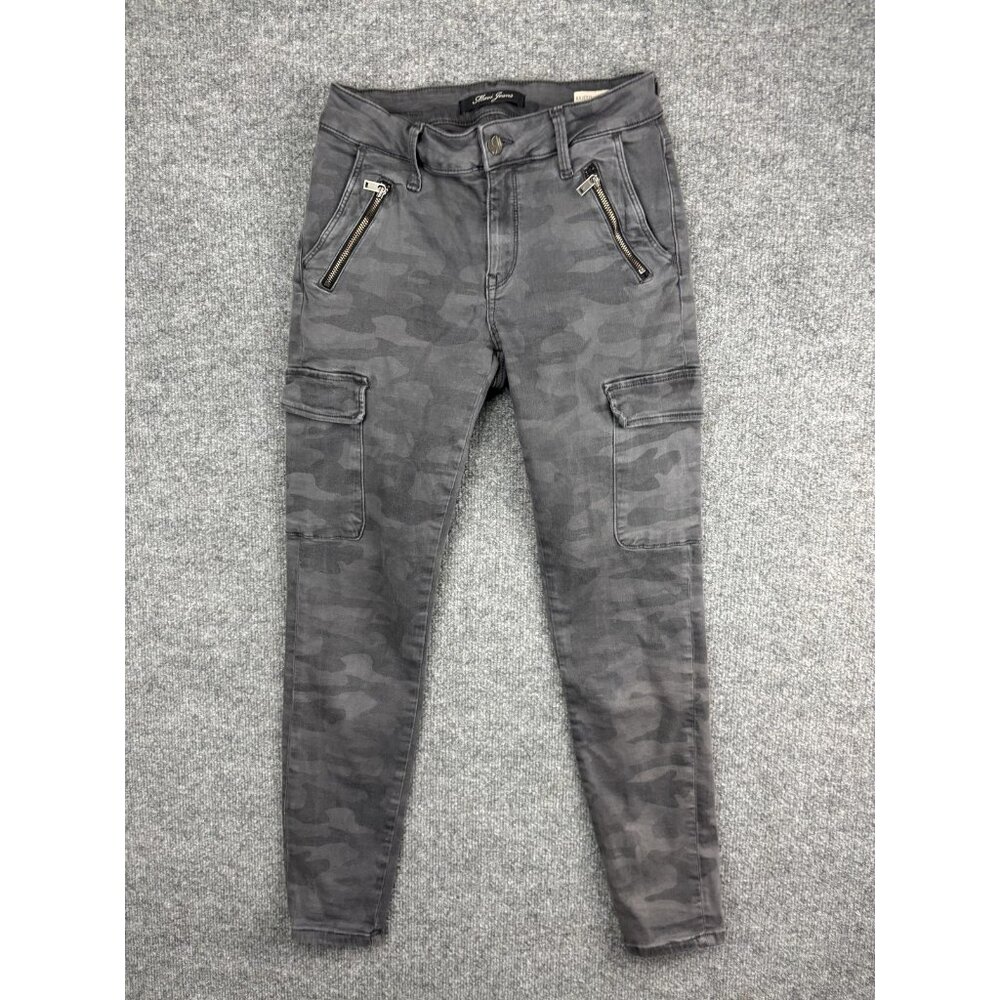 Mavi Jeans Juliette Pants Womens 27 Gray Camo Mid Rise Skinny Cargo Stretch
